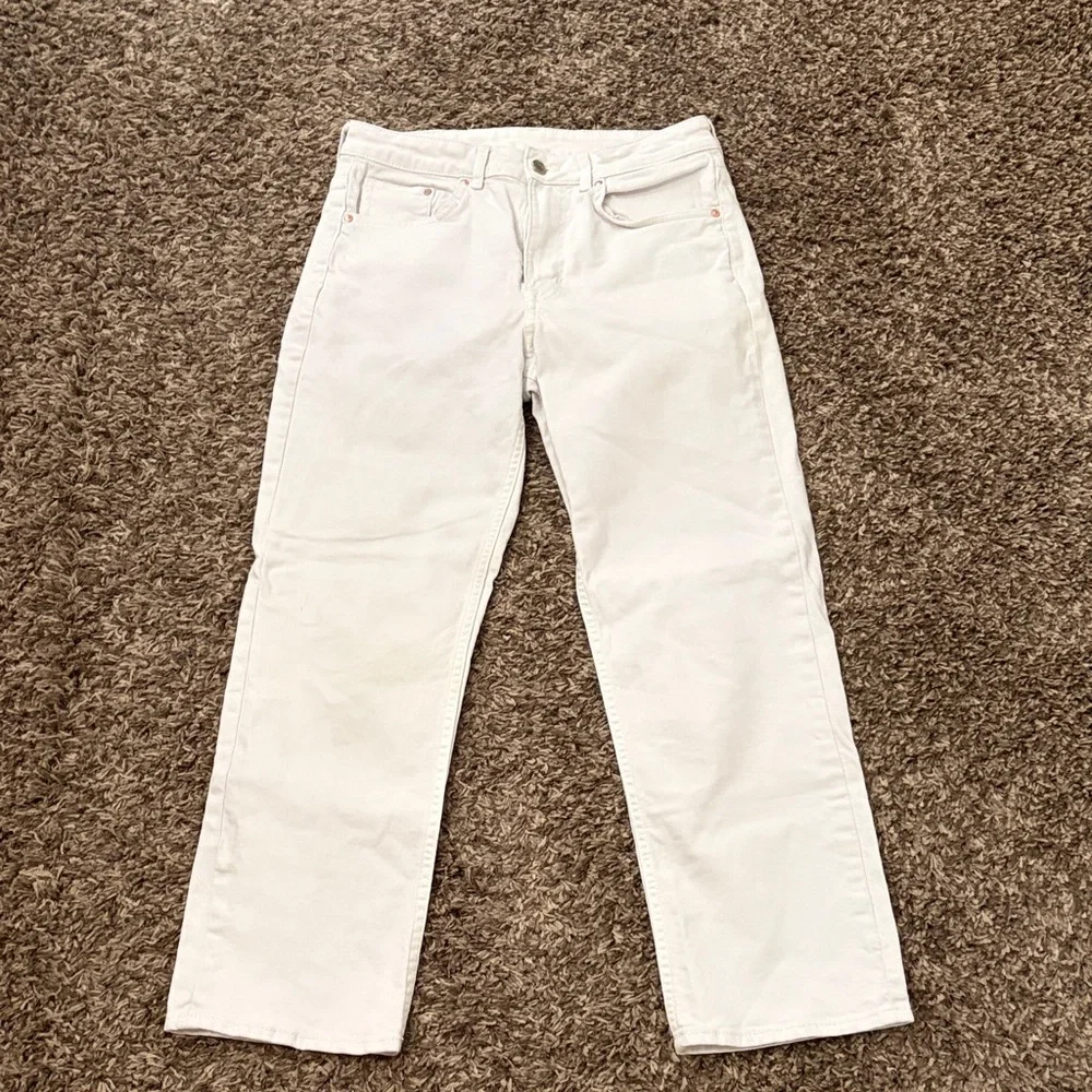 H&M Cropped Straight White Jeans - Picture 1 of 3